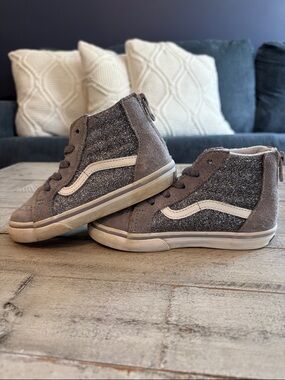 Vans Kids' High-Top Sneakers in Gray and White